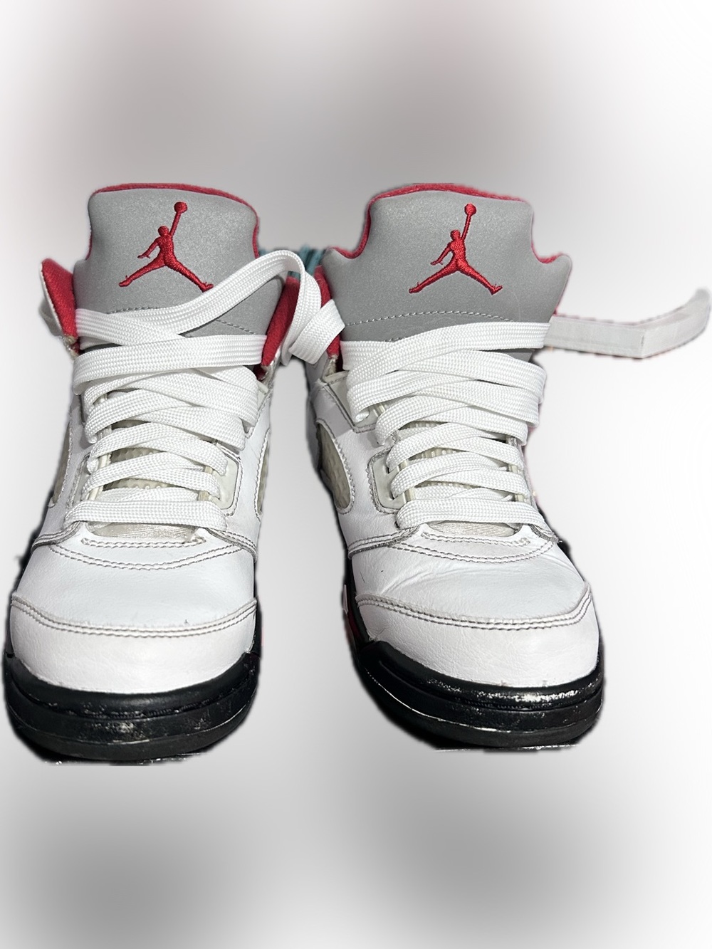 JORDAN 5 RETRO (PS) TRUE WHITE/FIRE RED-BLACK